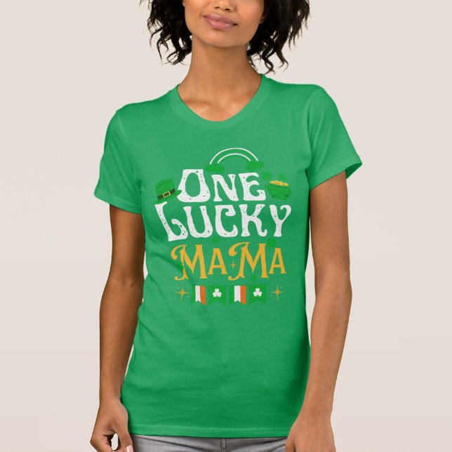 One Lucky Mamma St patricks day Funny Irish T Shirt (Framsida)