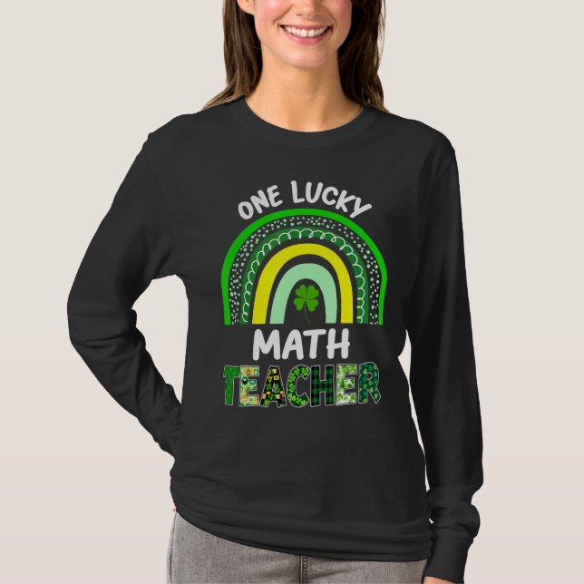 One Lucky Math Teacher Leopard St Patricku2019s Da T Shirt (Framsida)