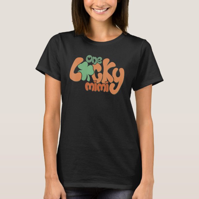 One Lucky Mimi Groovy Happy Patrick's Day Party Ki T Shirt (Framsida)