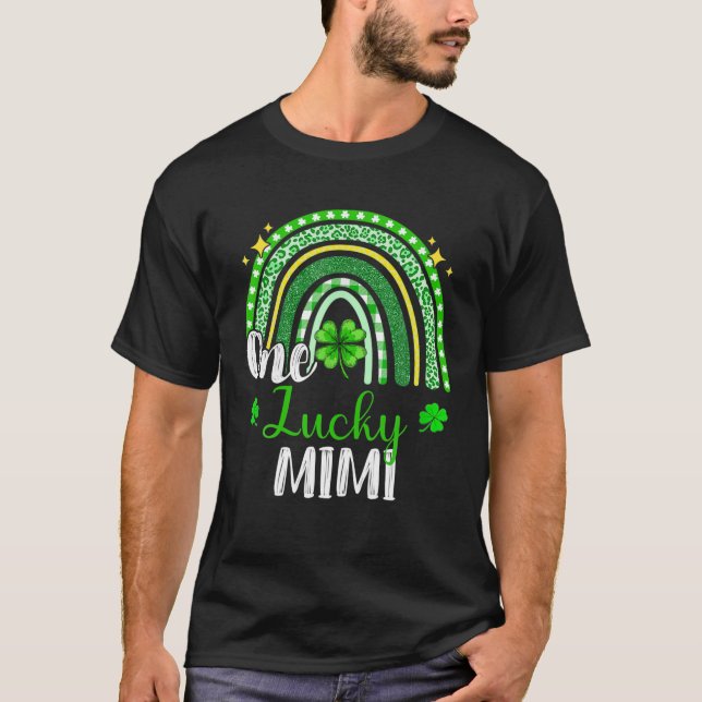 One Lucky Mimi Leopard Print Rainbow St Patrick’S T Shirt (Framsida)