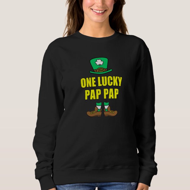 One Lucky Pap Pap Grandpa Leprechaun St Patricks D T Shirt (Framsida)