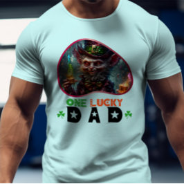 One Lucky Pappa - Grönt Glow Dance Party T Shirt
