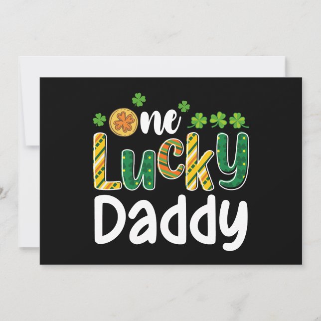 One Lucky pappa Matching Family St patrick's day Inbjudningar (Framsida)
