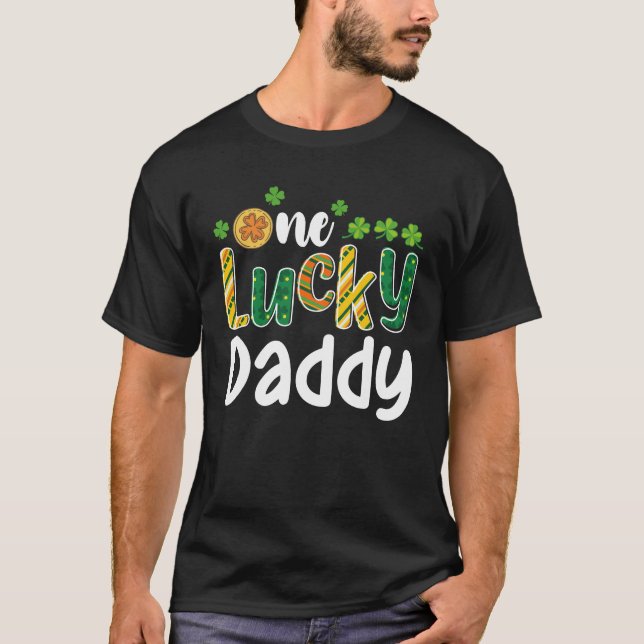 One Lucky pappa Matching Family St patrick's day T Shirt (Framsida)