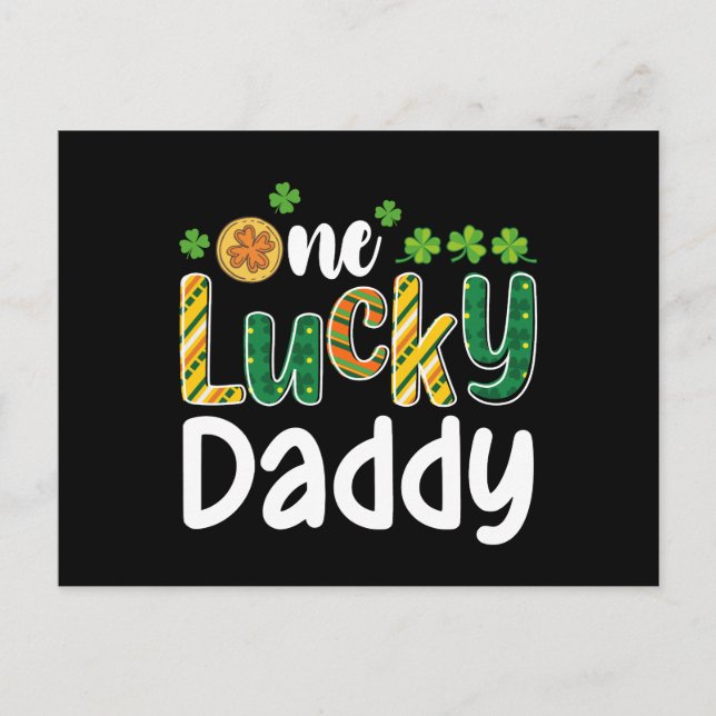 One Lucky pappa Matching Family St patrick's day Vykort (Framsida)