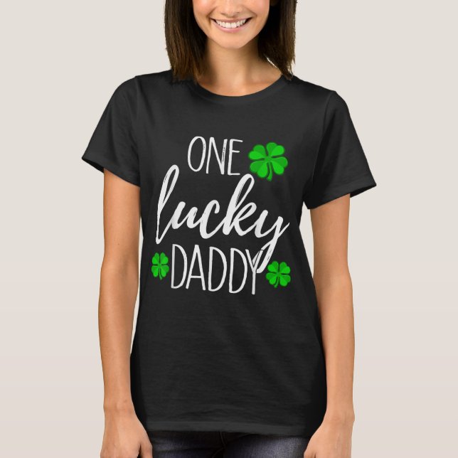 One Lucky Pappa Matching St patricks day T Shirt (Framsida)