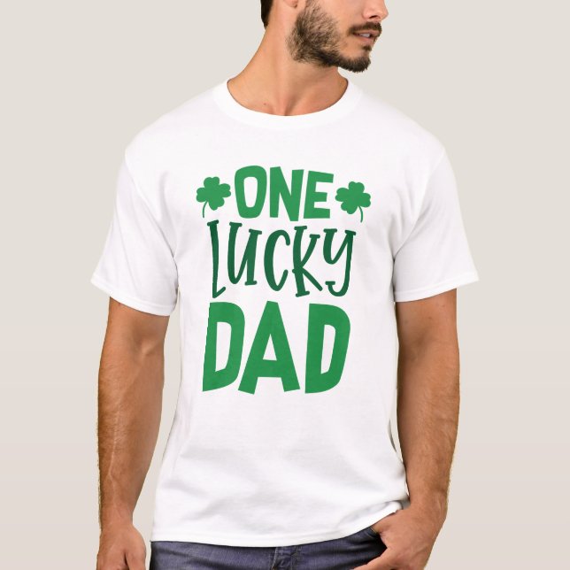 One Lucky Pappa T Shirt (Framsida)