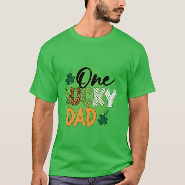 One Lucky Pappa T Shirt (Framsida)