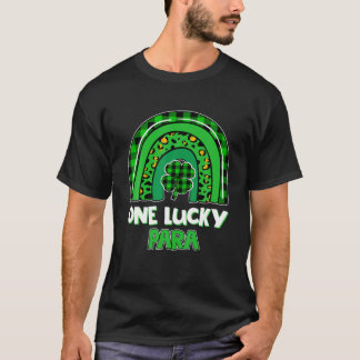 One Lucky Para Rainbow Shamrock St patrick's day T Shirt