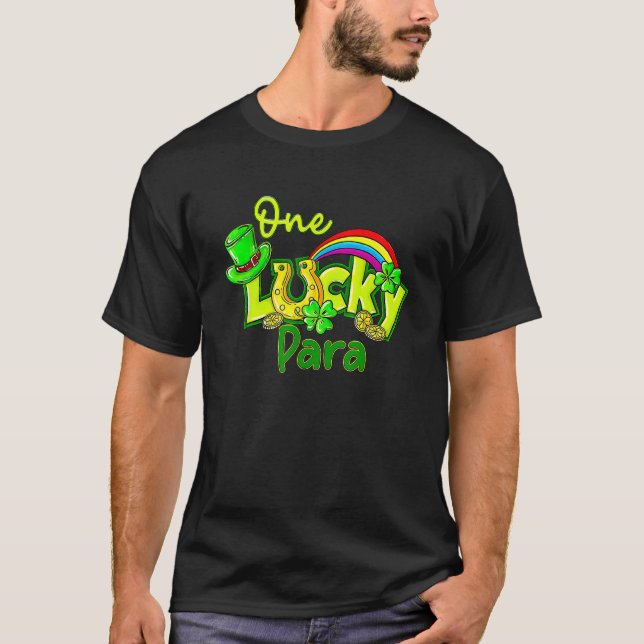 One Lucky Para St Patricks Day Shamrock Paraprofes T Shirt (Framsida)