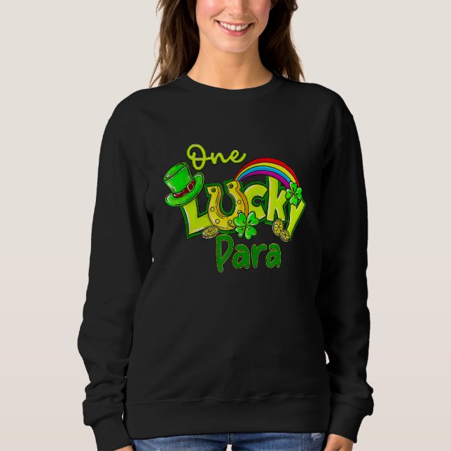 One Lucky Para St Patricks Day Shamrock Paraprofes T Shirt (Framsida)