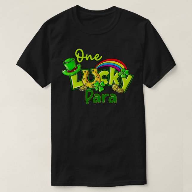 One Lucky Para St patricks day Shamrock Paraprofes T Shirt (Design framsida)