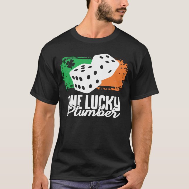 One Lucky Plumber Dice Game  Family Group Matching T Shirt (Framsida)
