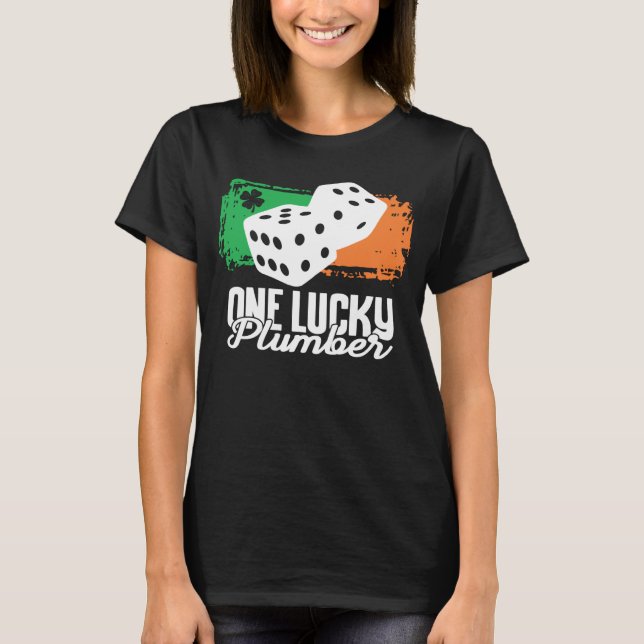One Lucky Plumber Dice Game  Family Group Matching T Shirt (Framsida)