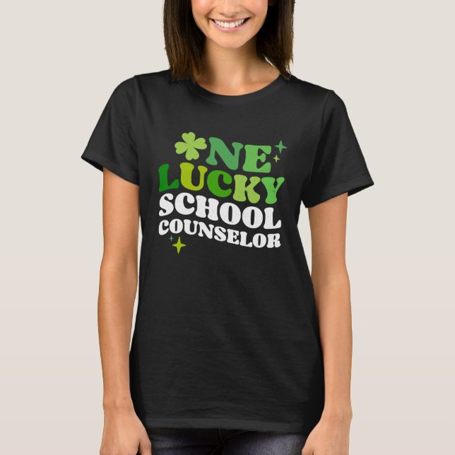 One Lucky School Counselor Irish C St Patrick's Da T Shirt (Framsida)