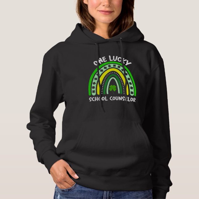 One Lucky School Counselor Leopard St Patricku2019 T Shirt (Framsida)