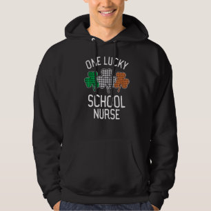 One Lucky School Nurse St patrick's day Irish Flag Hoodie