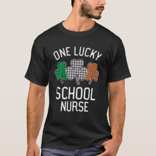 One Lucky School Nurse St patrick's day Irish Flag T Shirt