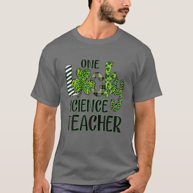 One Lucky Science Shamrock Teacher St Patrick's Da T Shirt (Framsida)