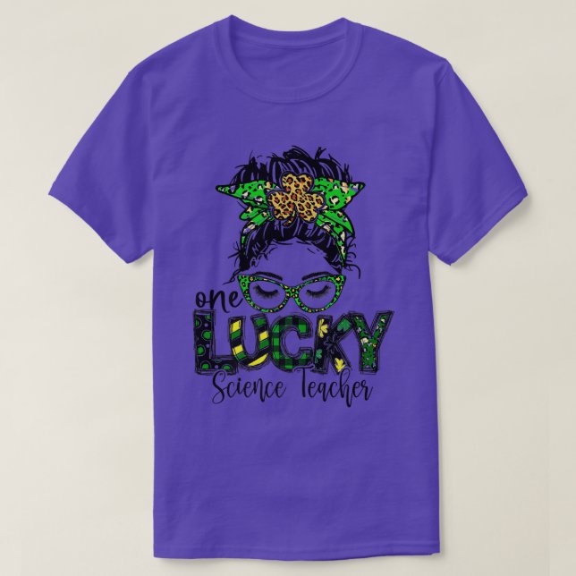 One Lucky Science Teacher St Patrick Day Teacher L T Shirt (Design framsida)