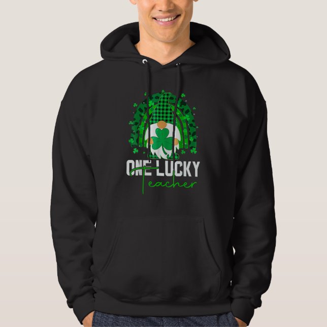 One Lucky Shamrock Teacher St Patricku2019s Day 1 Hoodie (Framsida)