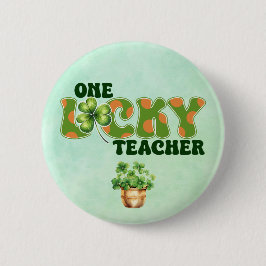 One Lucky Teacher Button Knapp