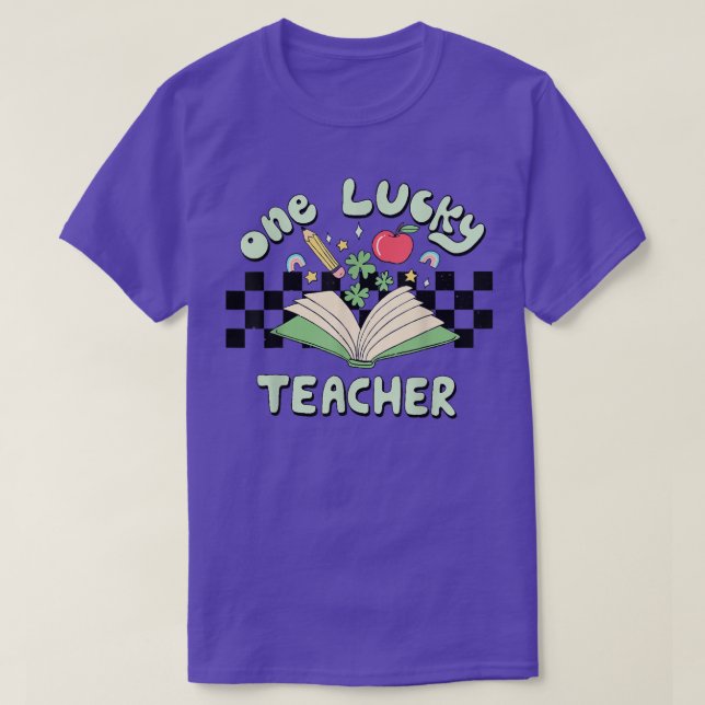 One Lucky Teacher Lycklig St patricks day Irish Sh T Shirt (Design framsida)