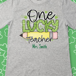 "One Lucky Teacher Personlig Tee ✏️