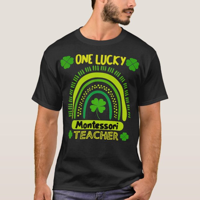 One Lucky Teacher Rainbow School St Patricku2019s T Shirt (Framsida)