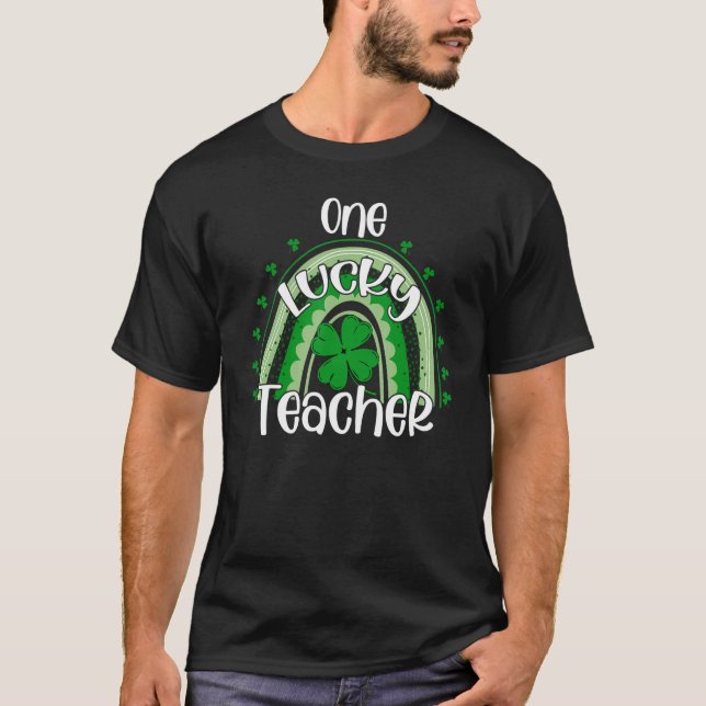 One Lucky Teacher Shirt, St. Patrick's Day Teacher T Shirt (Framsida)
