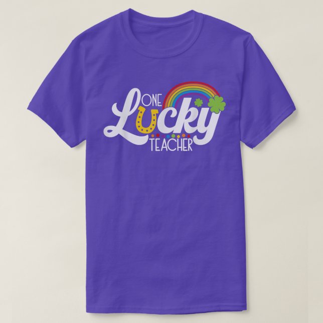 One Lucky Teacher St patricks day Shamrock Kinderg T Shirt (Design framsida)