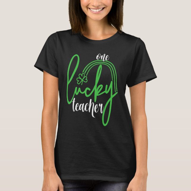 One Lucky Teacher St Patricku2019s Dag 2 T Shirt (Framsida)