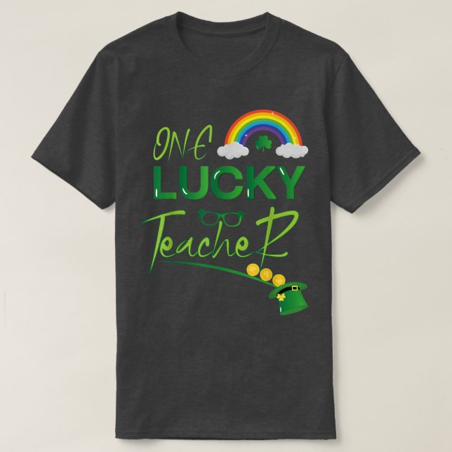 One Lucky Teacher St  T Shirt (Design framsida)
