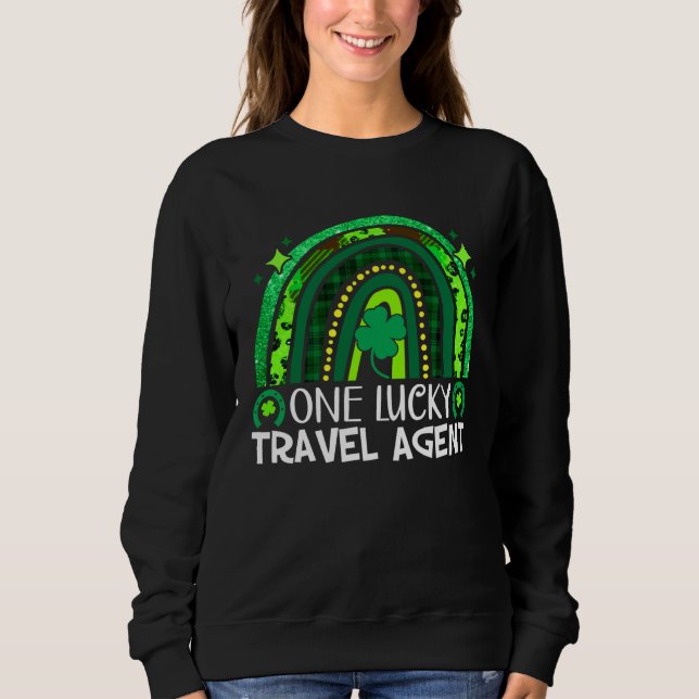 One Lucky Travel Agent Rainbow St Patrick's Day Qu T Shirt (Framsida)
