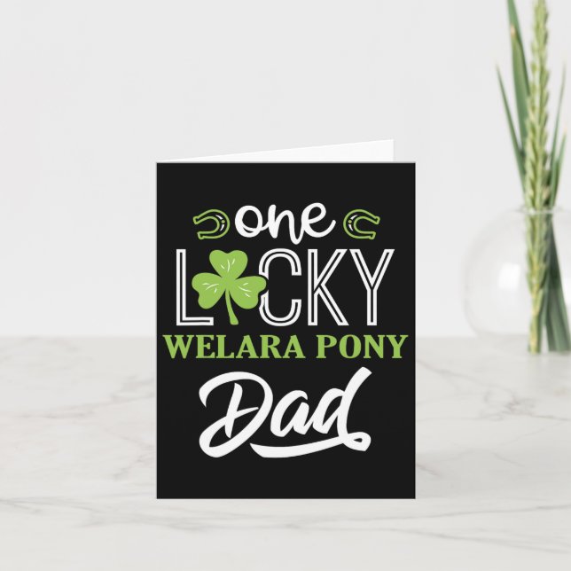 One Lucky Welara Pony Horse Pappa Irish Horseback  Kort (Framsida)