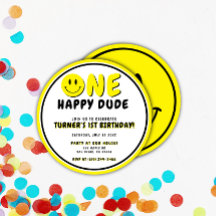 One Lycklig, 1:a födelsedag Smiley face