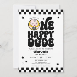 One Lycklig, 1:a födelsedagsinbjudan Inbjudningar