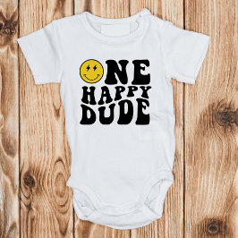 One Lycklig Boy First Födelsedagsfest T Shirt