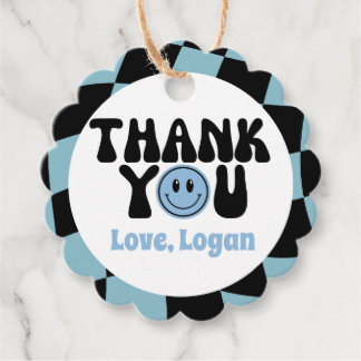 One Lycklig Boy Tack Favors Gåvor Etiketter