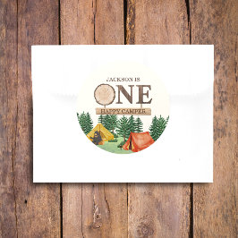 ONE Lycklig Camper 1:a födelsedag Runt Klistermärke