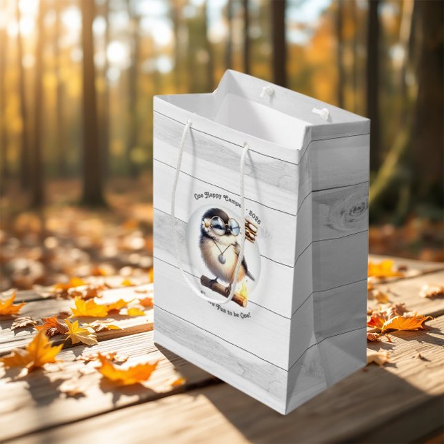 One Lycklig Camper Bird | Rustic Camping Birthday (One Happy Camper Bird | Rustic Camping Birthday Medium Gift Bag)