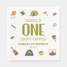 One Lycklig Camper Camping 1st First Födelsedagsfe
