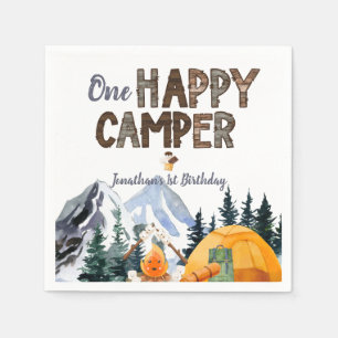 One Lycklig Camper Kampanjfödelsedag Pappersservett