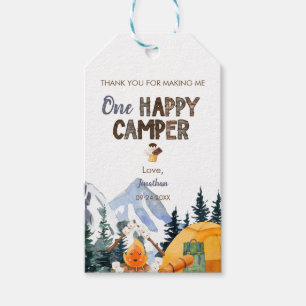 One Lycklig Camper Kampanjfödelsedag Presentetikett