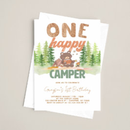 One Lycklig Camper Woodland Inbjudningar