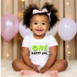 One Lycklig Gal 1:a födelsedag Grönt Smiley T Shirt<br><div class="desc">Vi lägger alltid till nya mönster varje vecka!</div>