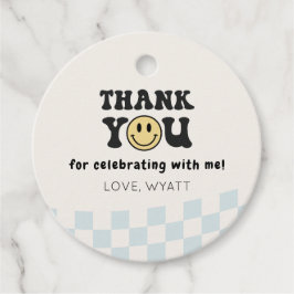 One Lycklig-killen Smiley 1:a födelsedag Gåvor Etiketter