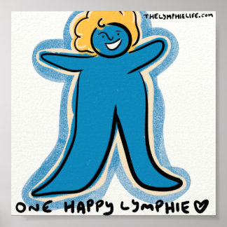 "One Lycklig Lymphie" 6"x6" Skriv ut - vit bakgrun Poster