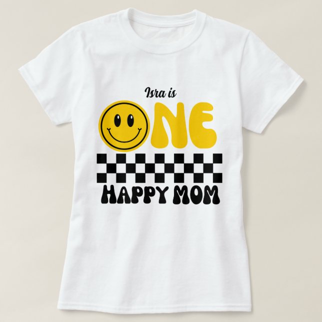 One Lycklig Mamma, Familjematchande Shirts T Shirt (Design framsida)