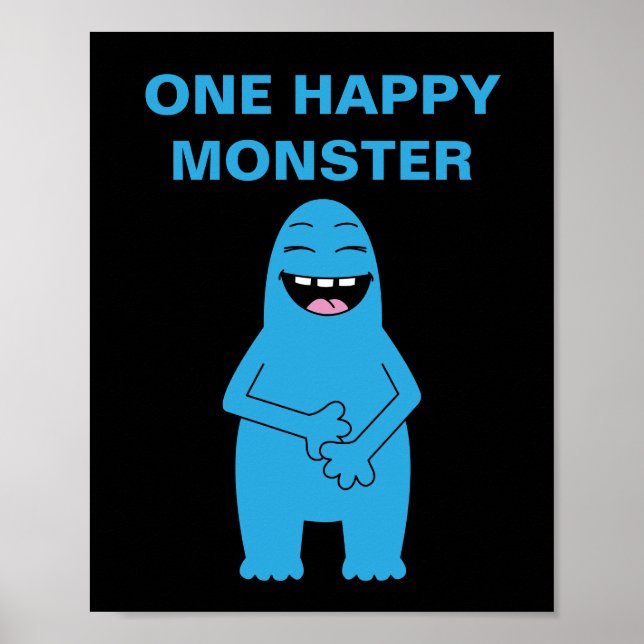 One Lycklig Monster Halloween Birthday Anpassnings Poster (Framsidan)